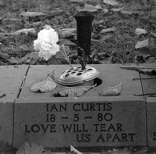 Ian Curtis's memorial stone in Macclesfield Crematorium
