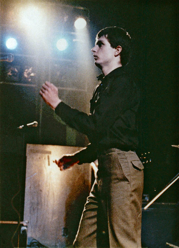Ian Curtis on stage