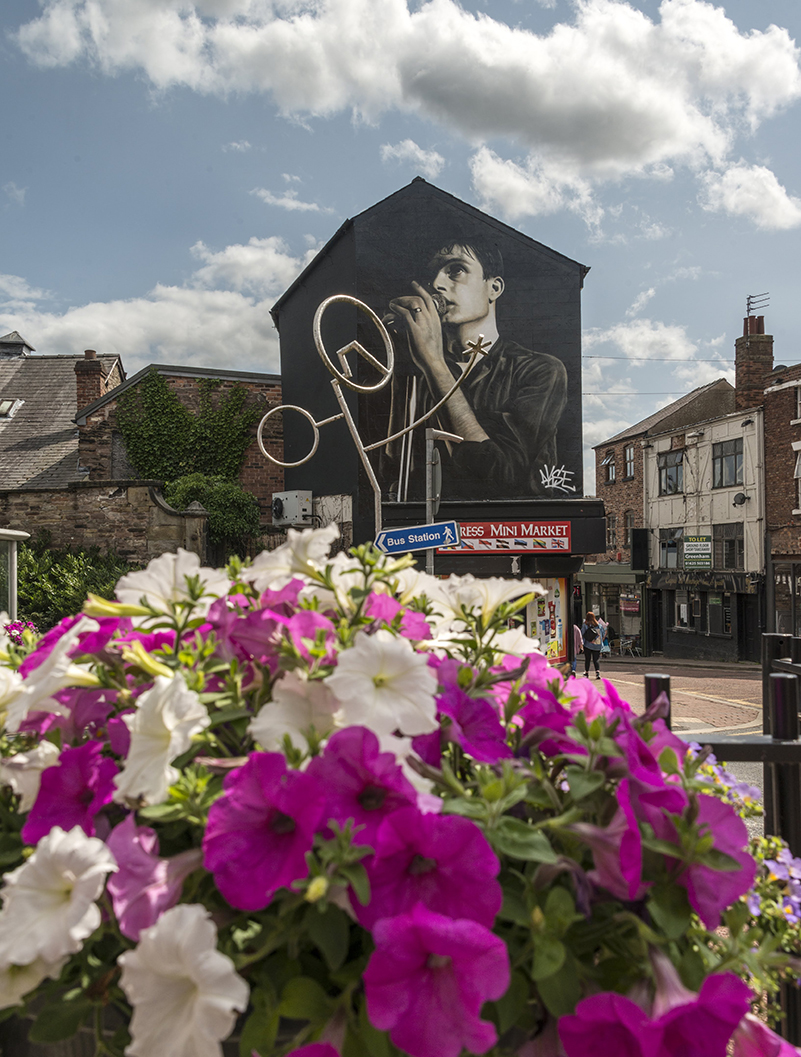 Ian Curtis mural in Macclesfield
